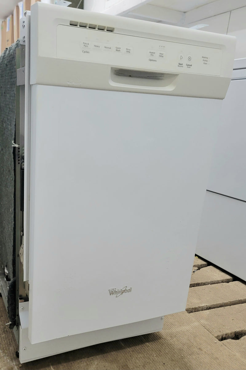 Whirlpool 18" Wide Apartment Size White Dishwasher, Free 60 Day Warranty