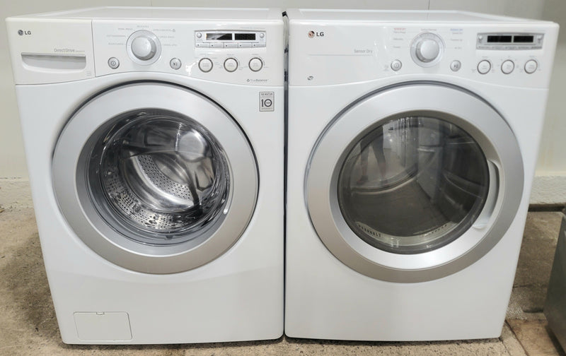 LG 27" Wide Matching White Front Load Washer and Dryer Set, Free 60 Day Warranty