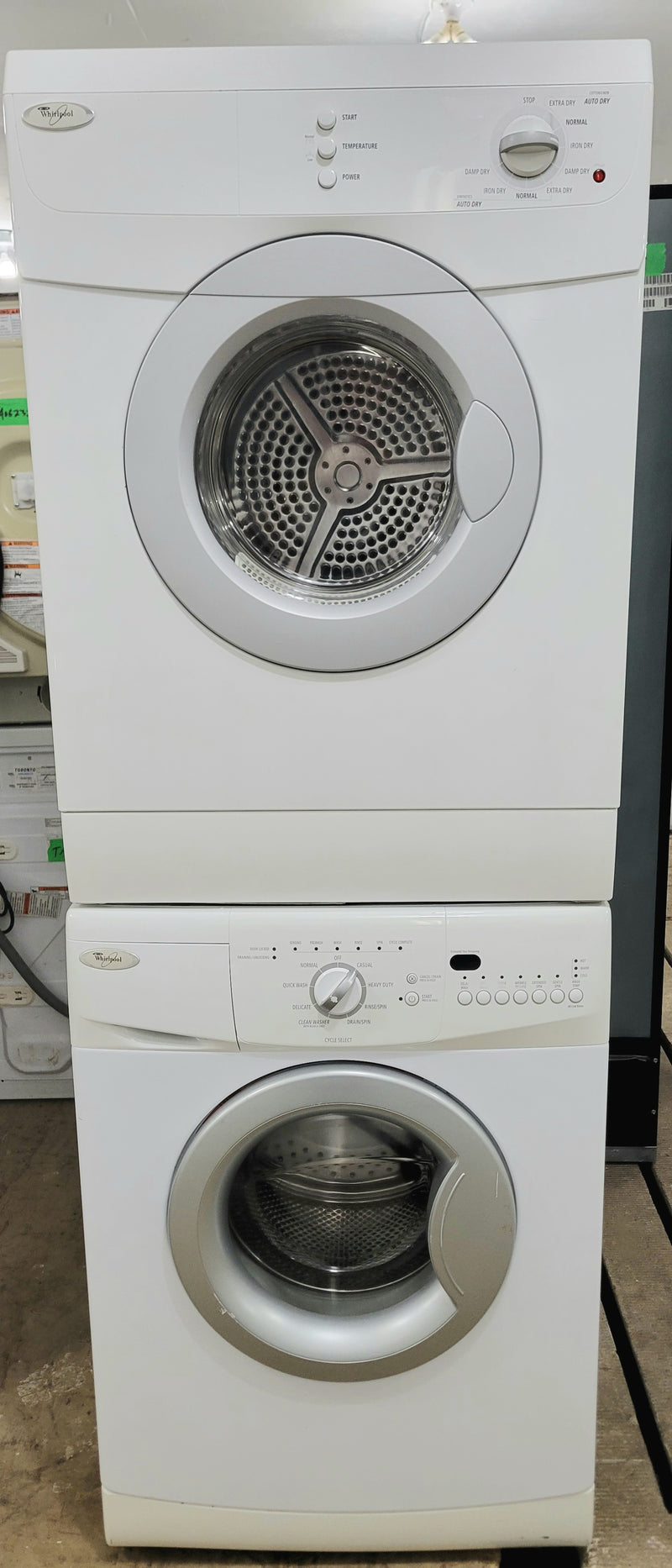 Whirlpool 24" Wide Apartment Size Matching Stackable Washer and Dryer Set, Free 60 Day Warranty