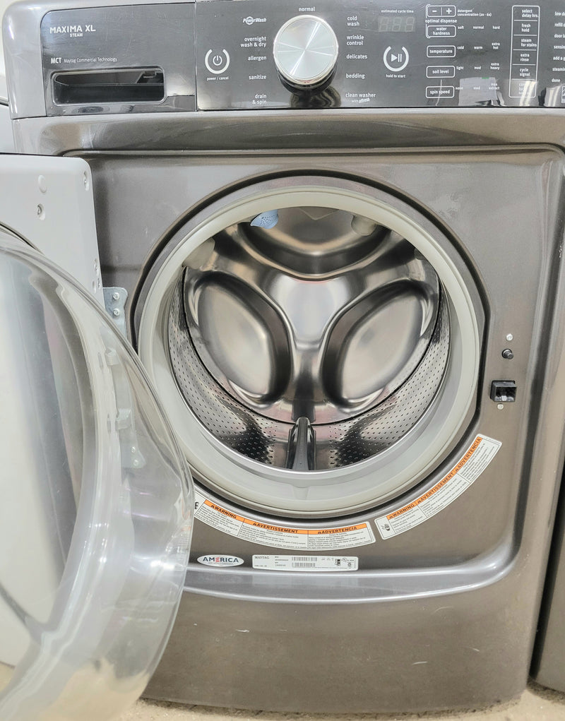 Maytag 27" Wide Matching Grey Front Load Washer and Dryer Set, Free 60 Day Warranty