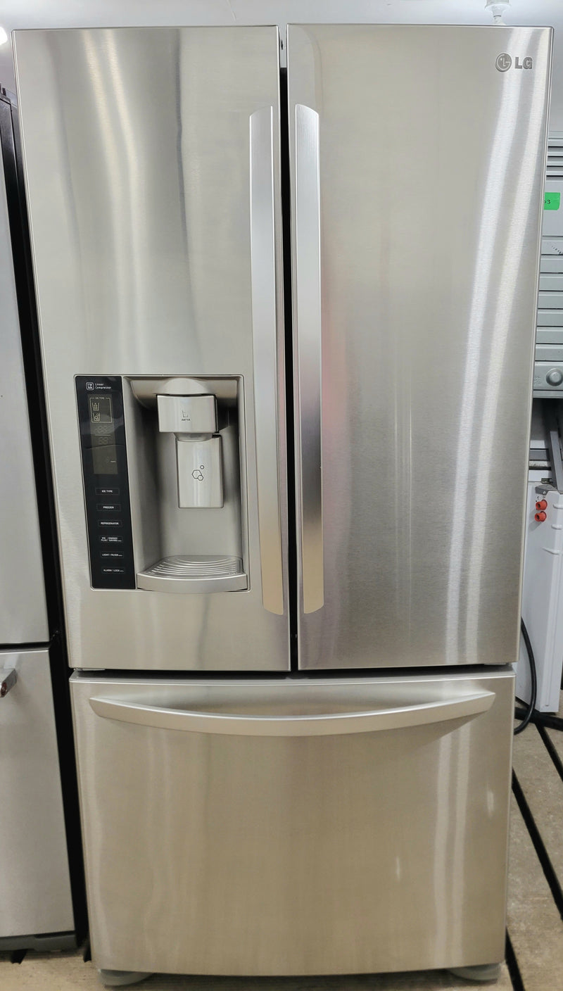 LG 33" Wide Stainless Steel French Door Fridge With Water and Ice Maker, Free 60 Day Warranty