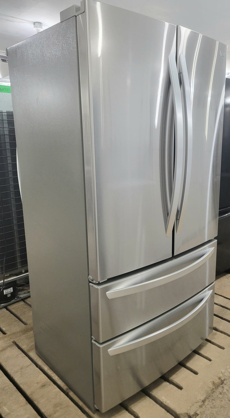 LG 36" Wide Stainless Steel Four Door Fridge with Water and Ice Maker, Free 60 Day Warranty