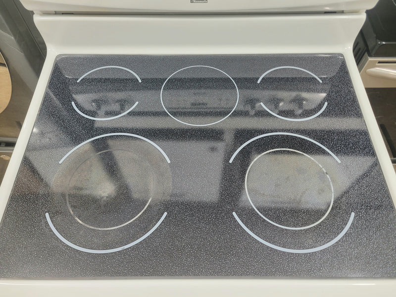 Kenmore 30" Wide White Glass Top Stove, Free 60 Day Warranty