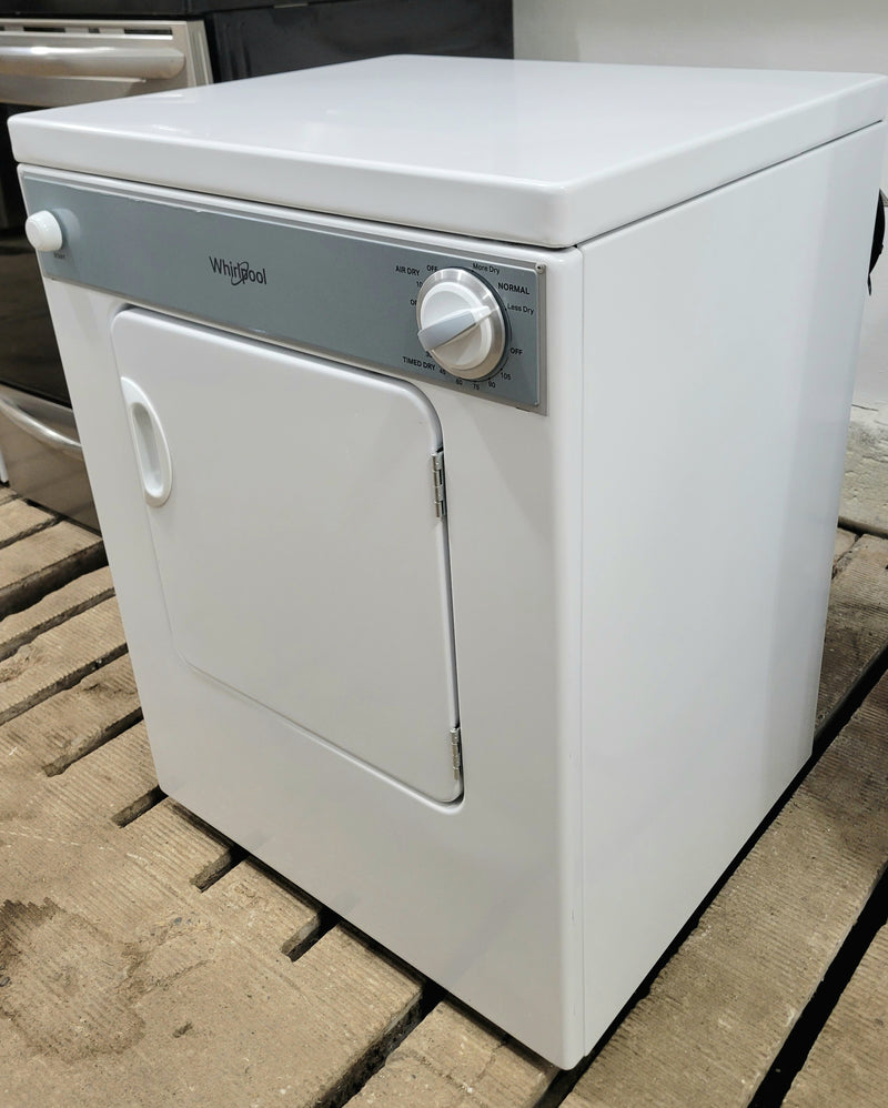 Whirlpool 24 Wide White Apartment Size 110 Volt Dryer, Free 60 Day Wa