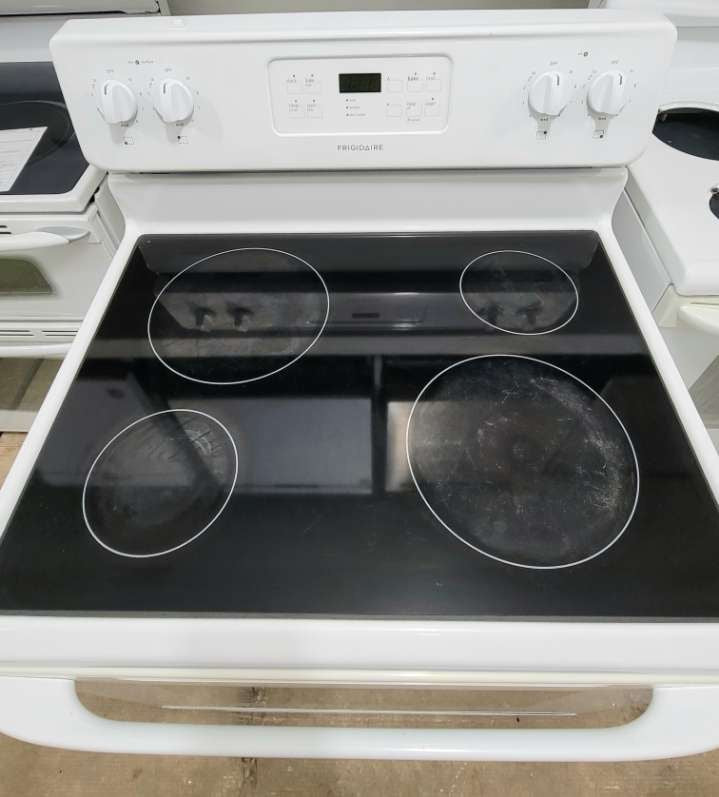 Frigidaire 30" Wide White Glass Top Stove, Free 60 Day Warranty