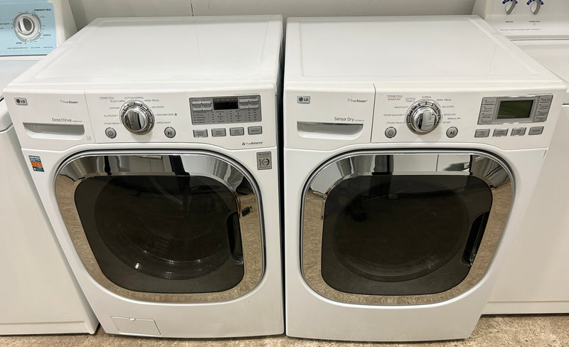 LG 27" Wide White Matching Stackable Front Load Washer and Dryer, Free 60 Day Warranty