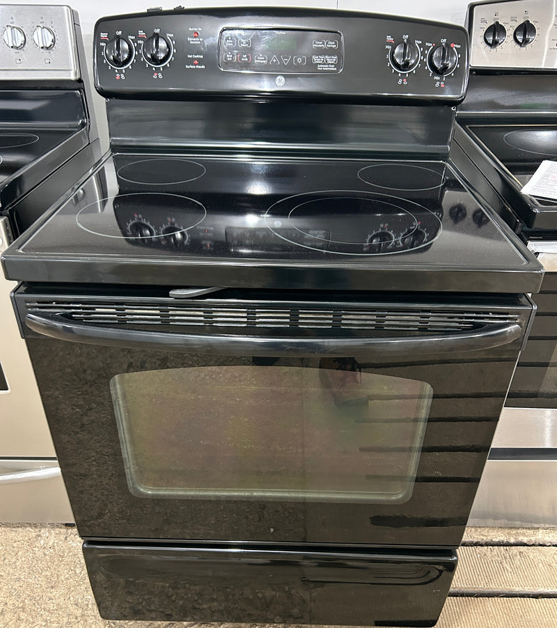 GE 30" Wide Black Glass Top Stove, Free 60 Day Warranty