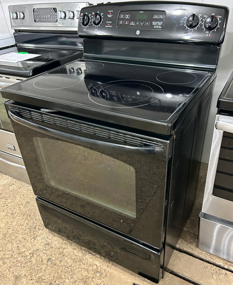 GE 30" Wide Black Glass Top Stove, Free 60 Day Warranty