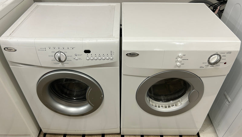 Whirlpool 24” Wide White Apartment Size Machine Washer and Dryer Set, Free 60 Day Warranty