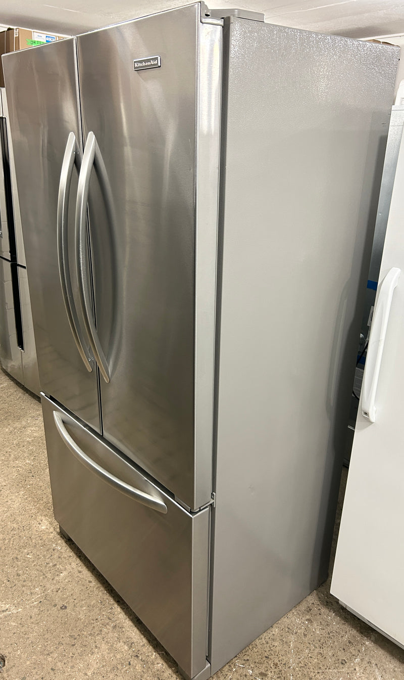 KitchenAid 36" Wide Stainless Steel French Door Fridge with Water and Ice Maker, Free 60 Day Warranty