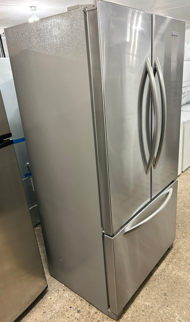 KitchenAid 36" Wide Stainless Steel French Door Fridge with Water and Ice Maker, Free 60 Day Warranty