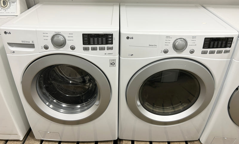 LG 27" Wide White Matching Washer and Dryer Set, Free 60 Day Warranty