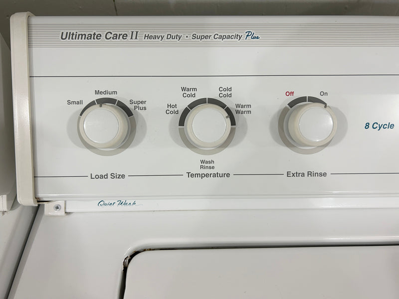Whirlpool 27" Wide White Top Load Matching Washer and Dryer Set, Free 60 Day Warranty