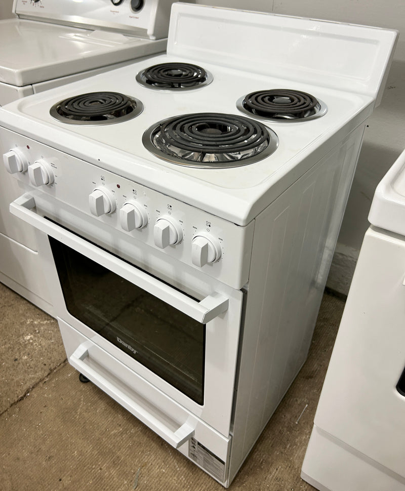 Danby 24" Wide White Apartment Size Coil Top Stove, Free 60 Day Warranty