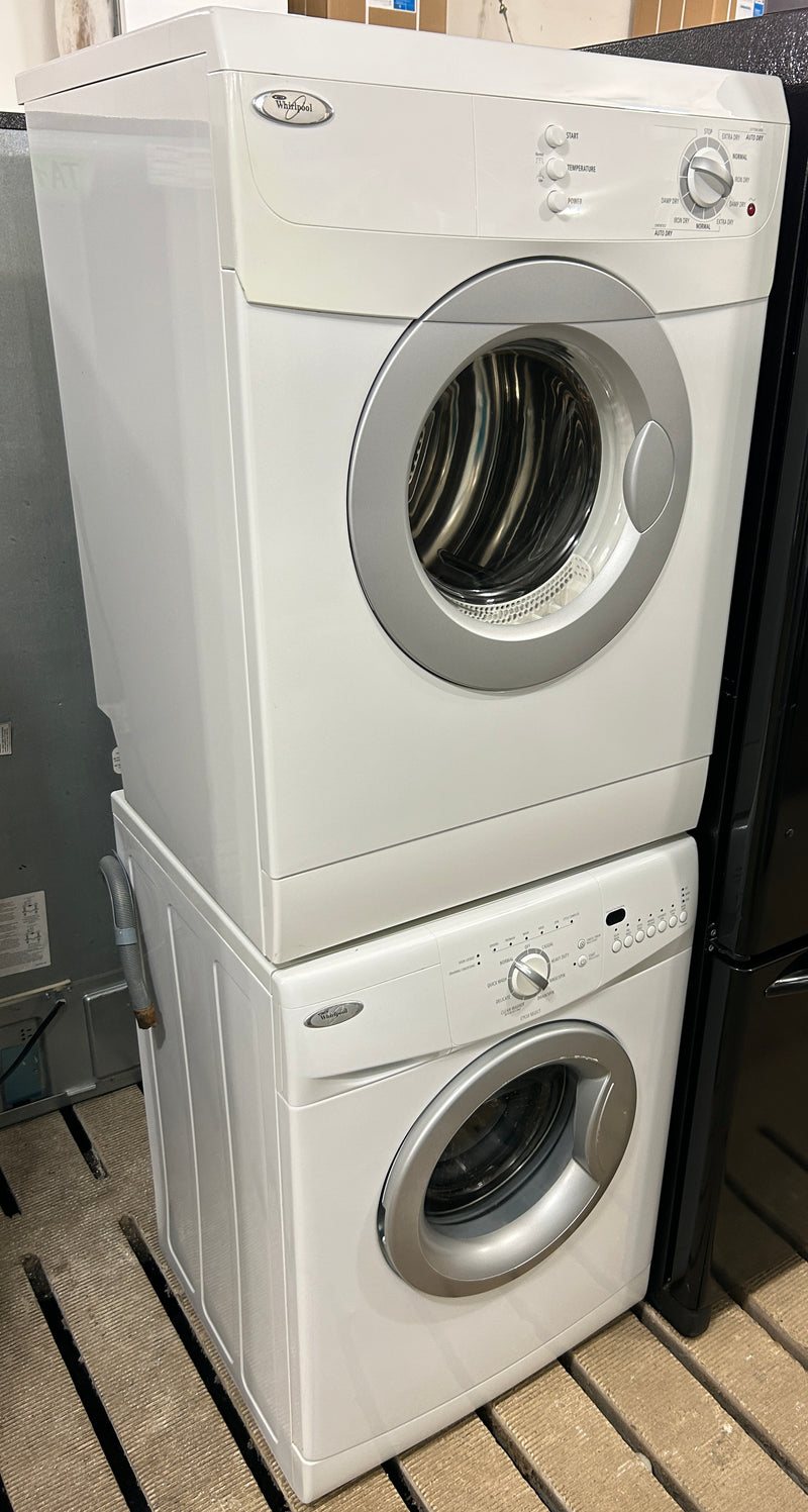 Whirlpool 24" Wide Apartment Size Stackable Front Load Washer and Dryer Set, Free 60 Day Warranty