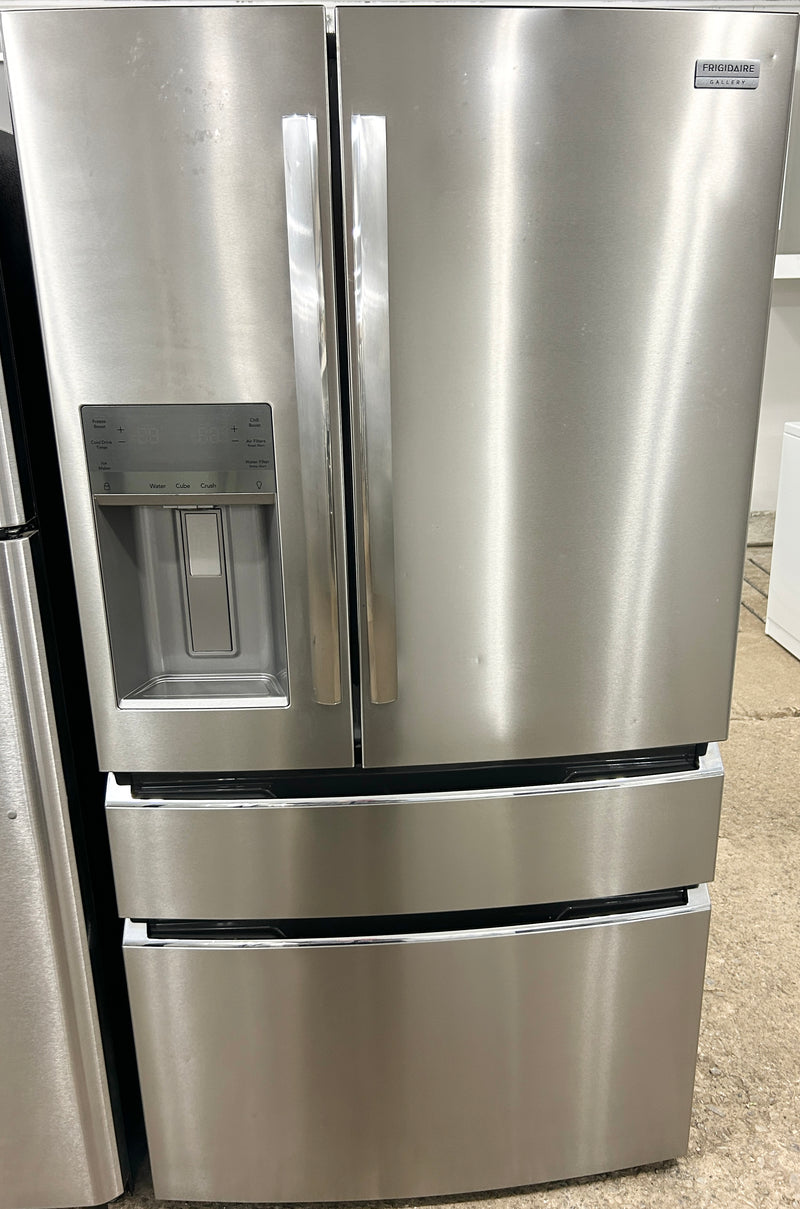 Frigidaire 36" Wide Stainless Steel 4 Door Fridge with Water and Ice maker, Free 60 Day Warranty