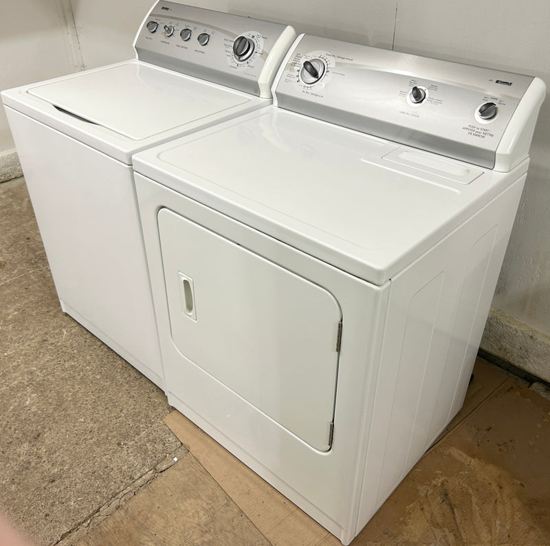 Kenmore 27" Wide White Matching Top Load Washer and Dryer Set, Free 60 Day Warranty