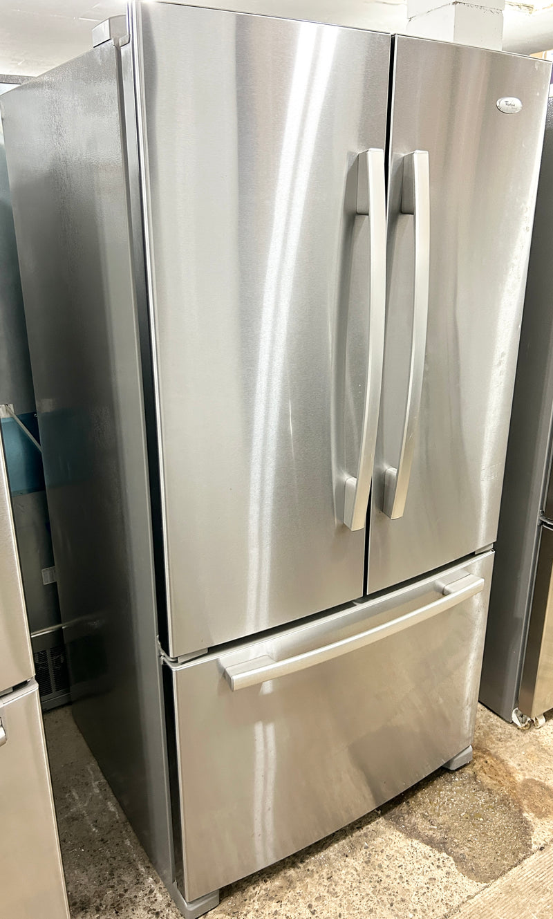 Whirlpool 36" Wide Stainless Steel French Door Fridge with Ice Maker, Free 60 Day Warranty
