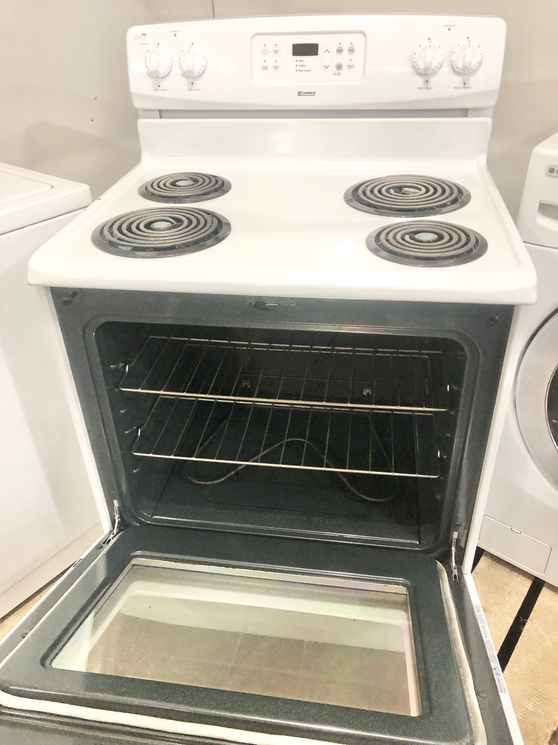 Kenmore 30" Wide White Coil Top Stove, Free 60 Day Warranty