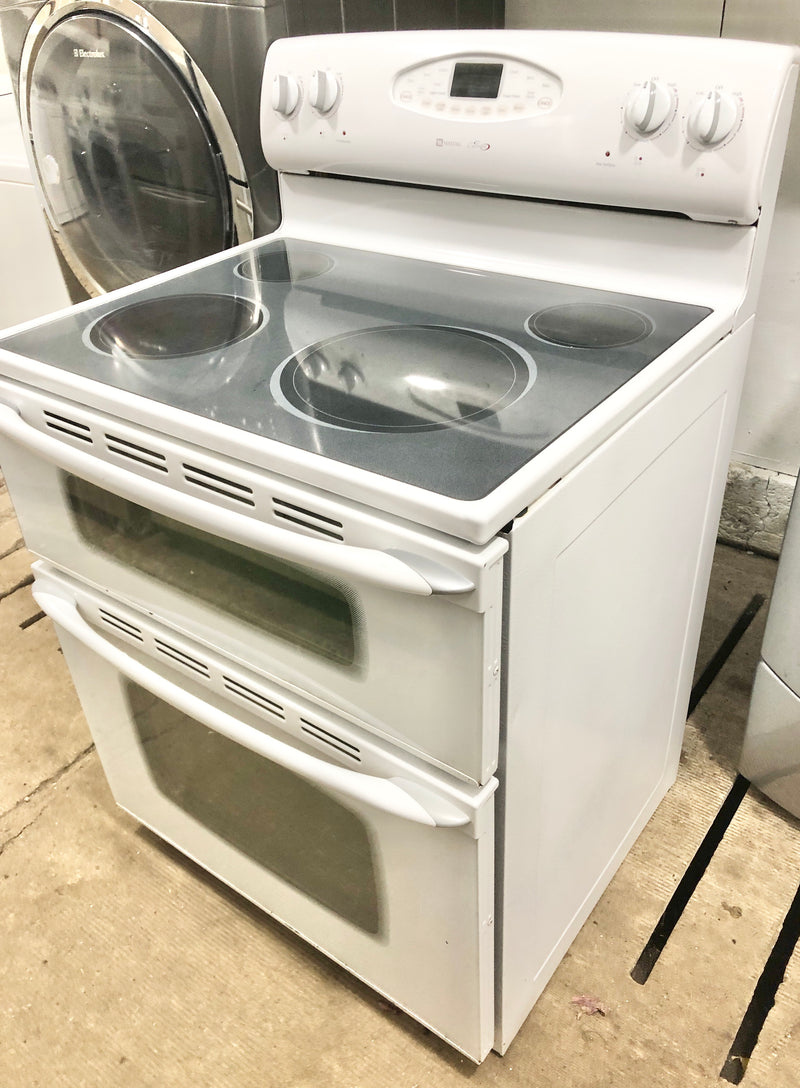 Maytag 30'' Wide White Glass Top Double Oven , Free 60 Day Warranty