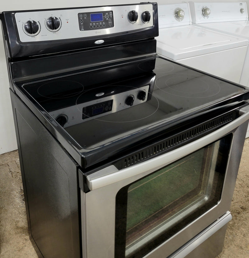Whirlpool 30" Wide Stainless Steel Glass Top Stove, Free 60 Day Warranty