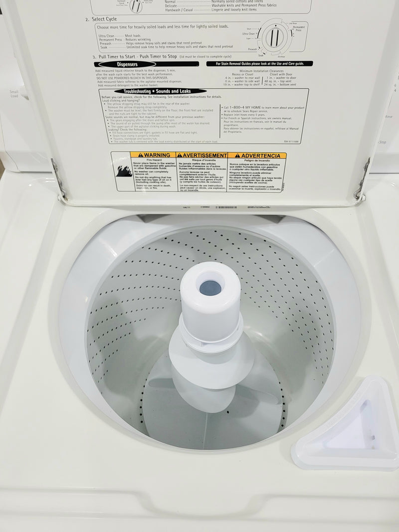 Kenmore 27" Wide White Top Load Matching Washer and Dryer Set, Free 60 Day Warranty