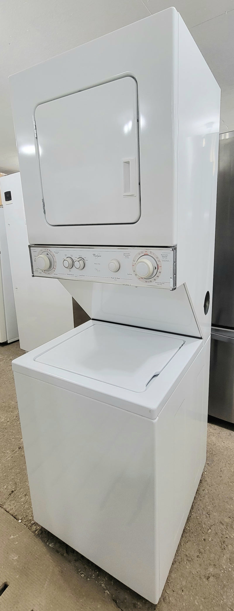 Whirlpool 24" Wide Apartment Size White Stacker Washer and Dryer, Free 60 Day Warranty