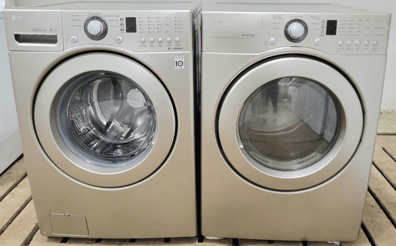 LG 27' Wide Grey Matching Front Load Stackable Washer and Dryer Set, Free 60 Day Warranty