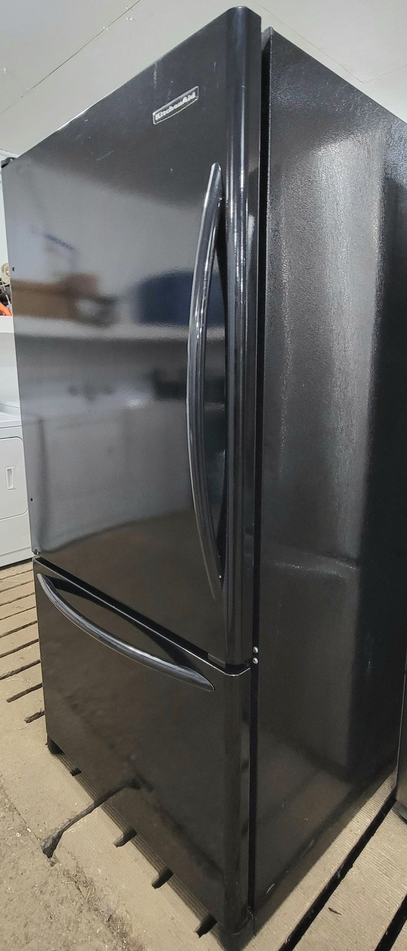 KitchenAid 33" Wide Black Fridge with Bottom Freezer, Free 60 Day Warranty