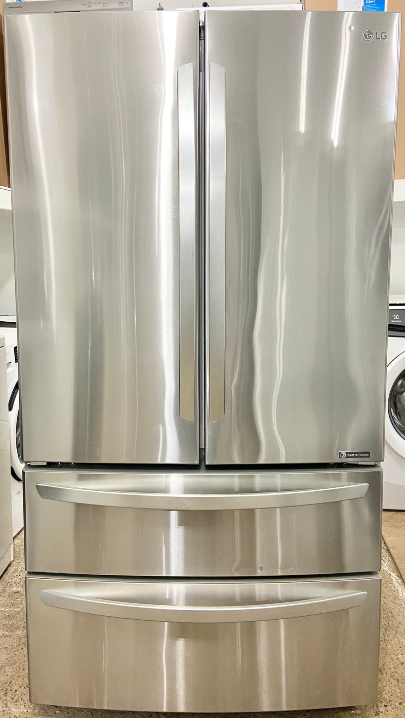 LG 36'' Wide Stainless Steel Four Door Fridge with Water and Ice Maker, Free 60 Day Warranty