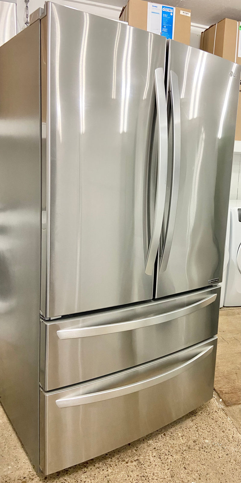 LG 36'' Wide Stainless Steel Four Door Fridge with Water and Ice Maker, Free 60 Day Warranty