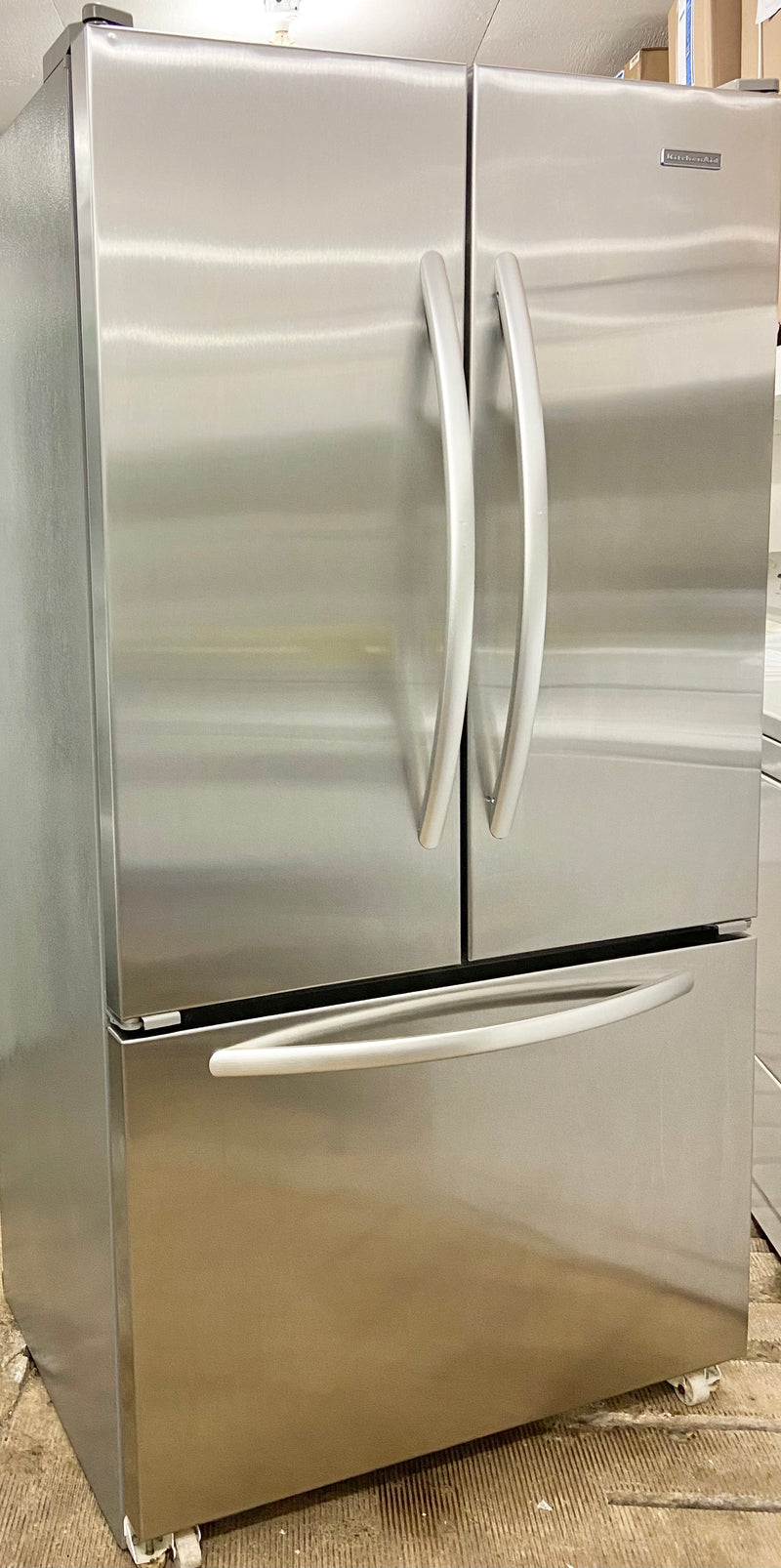 KitchenAid 36'' Wide Stainless Steel French Door Fridge with Water and Ice Maker, Free 60 Day Warranty