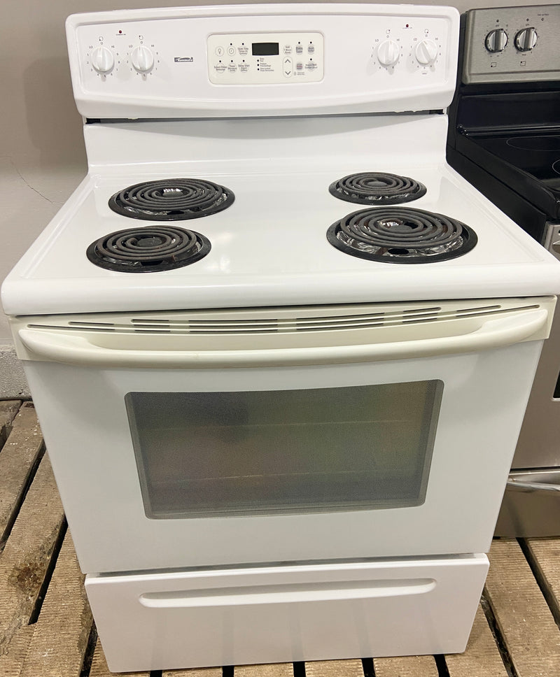 Kenmore 30'' Wide White Coil Top Stove, Free 60 Day Warranty
