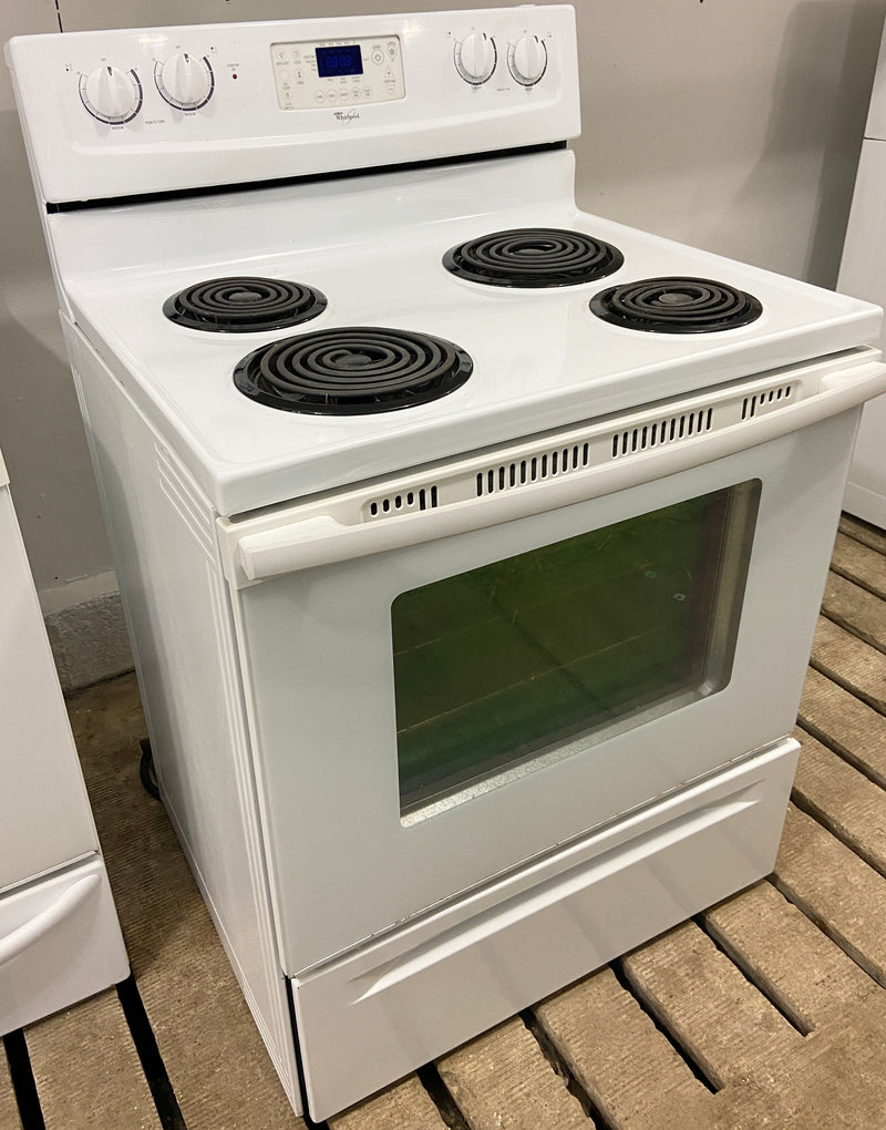 Whirlpool 30" Wide White Coil Top Stove, Free 60 Day Warranty