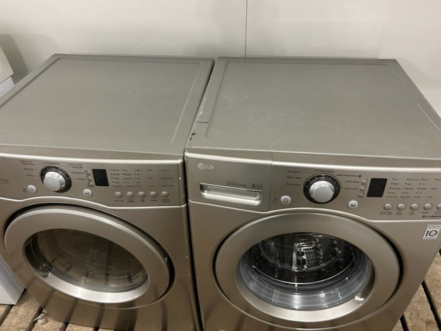 LG 27' Wide Grey Matching Front Load Stackable Washer and Dryer Set, Free 60 Day Warranty